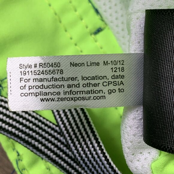 ZeroXposur Youth Swim Trunk Surf Shorts Size M - 10 / 12 Neon Lime R50450 NEW - Picture 10 of 11